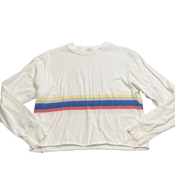 Brandy Melville John Galt Long Sleeve Color Stripe Shirt one size - Picture 2 of 5